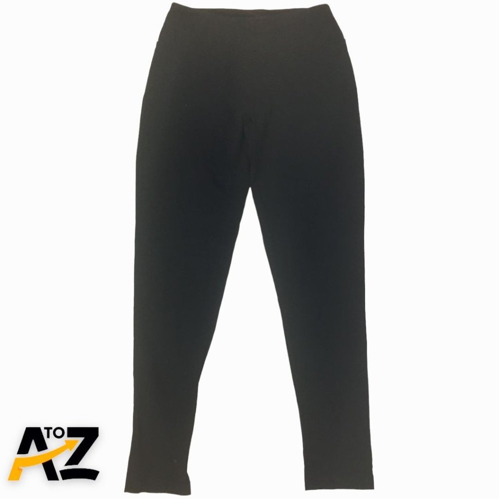 Teezher Womens Leggings Pants Size Medium Black Blue Print Stretch Fabric